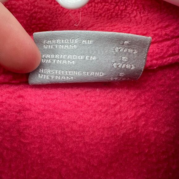 Columbia Jacket Kids 7/8 (Small) Pink/Black Fleece Zip Up Mock Neck Long Sleeve - Picture 5 of 6